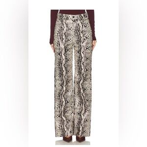 MOTHER Maven Snake Print Wide-Leg Pants